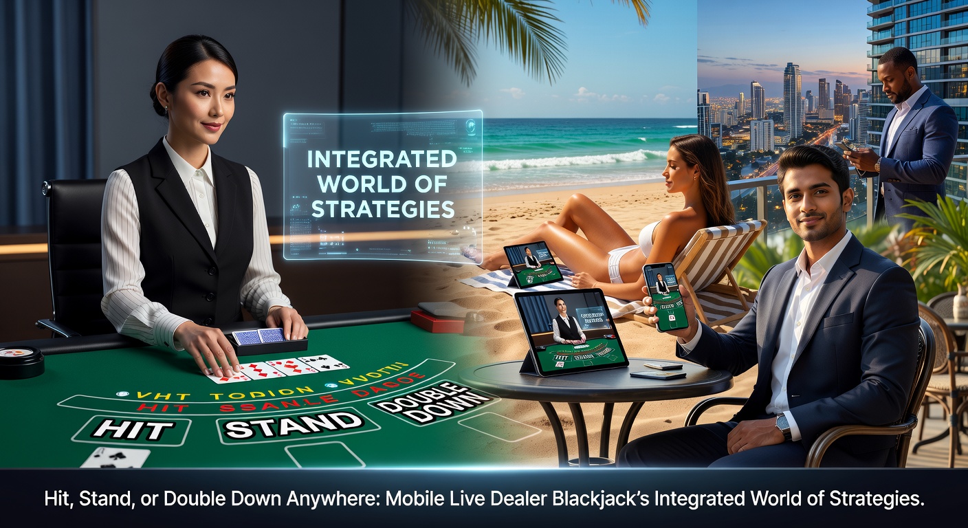 Live-Dealer am Blackjack-Tisch mit mobilen Spielern, Bonus-Pop-ups und Support-Chatfenster auf dem Bildschirm