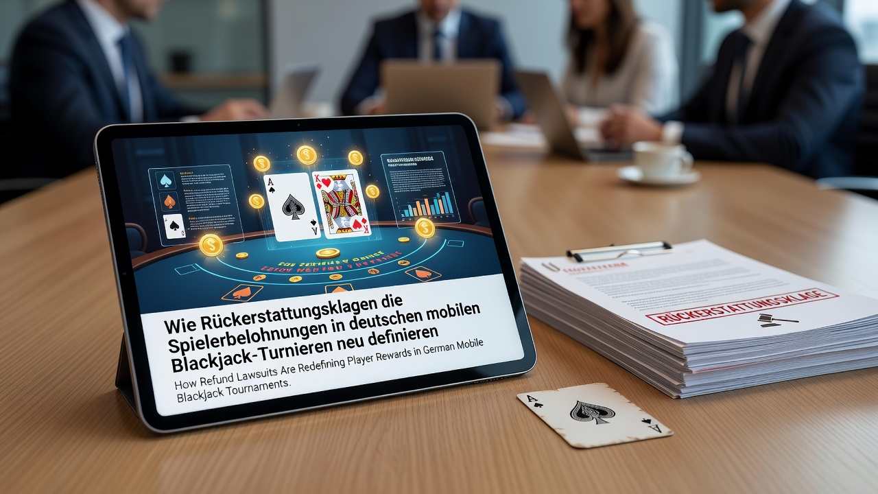 Illustration zu Rückerstattungsklagen und deren Einfluss auf mobile Blackjack-Turniere in Deutschland
