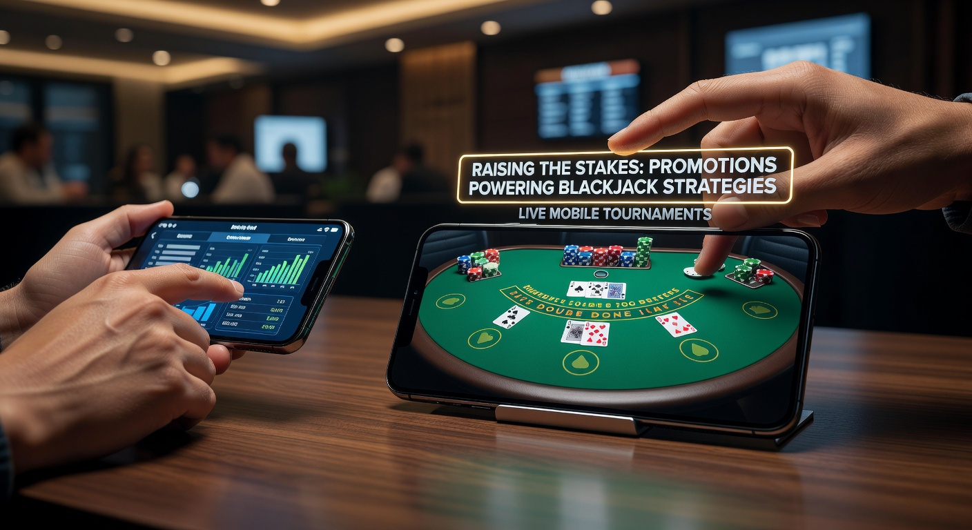 Spieler am Smartphone in einem intensiven Live-Blackjack-Turnier mit steigenden Promotion-Belohnungen