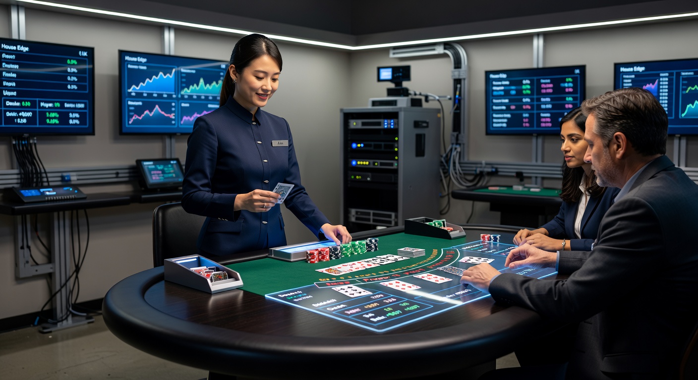 Teilnehmer bei einem Blackjack-Turnier mit mobilen Geräten und Live-Dealer