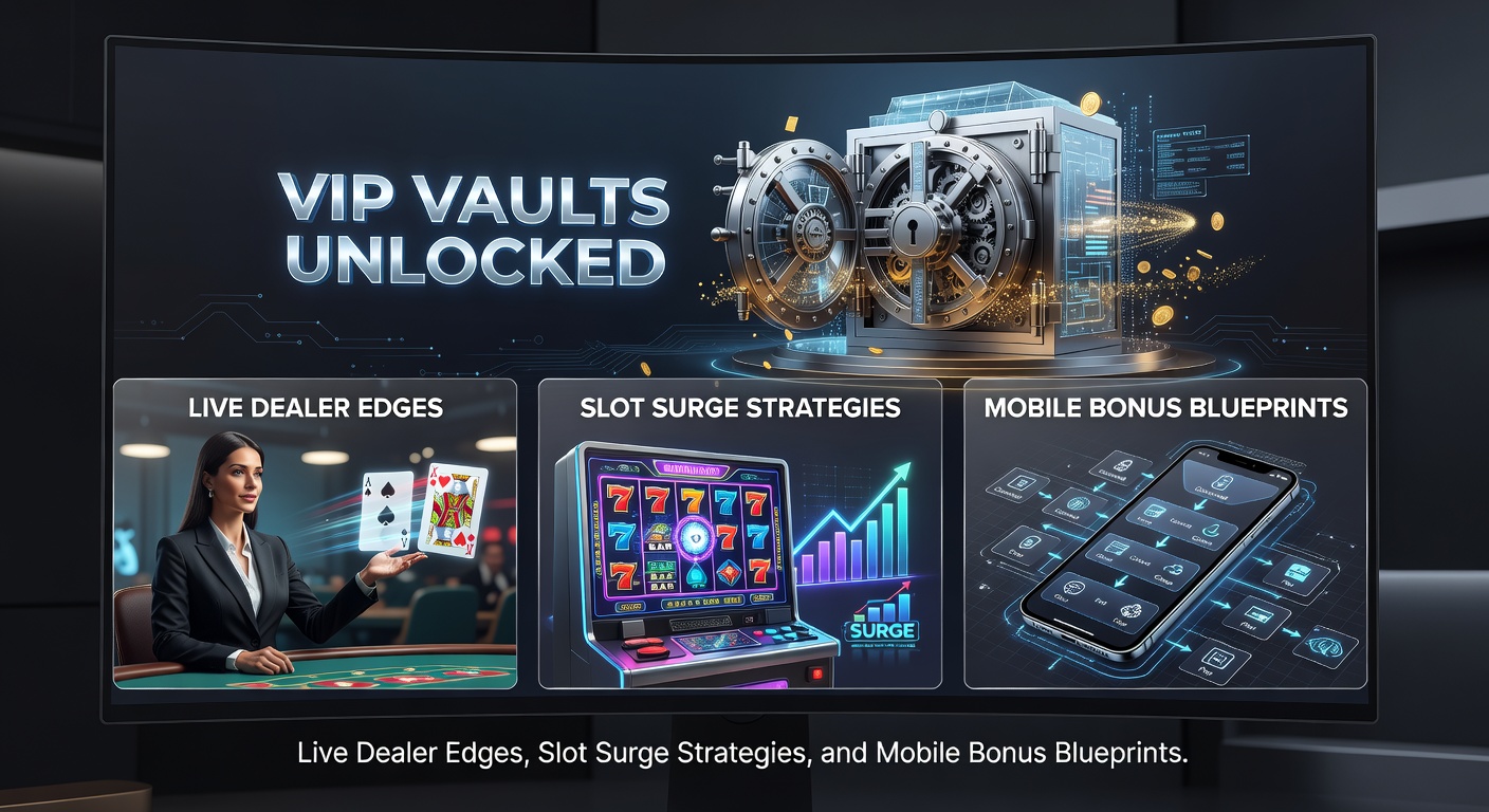 Ein stilisiertes VIP-Tresor-Design mit leuchtenden Slots und Live-Dealer-Tischen im Hintergrund, das den Einstieg in exklusive Casino-Welten symbolisiert